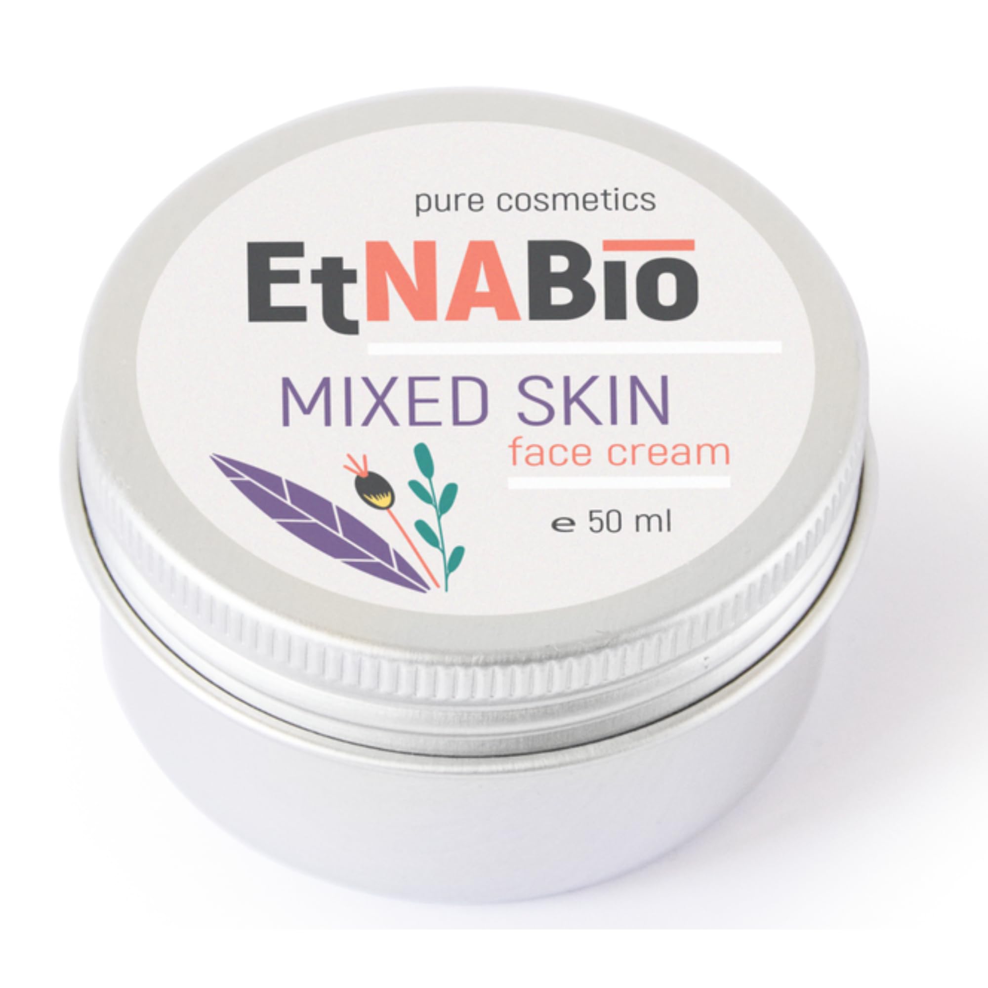 ELEK EtnaBIO Face Cream & Neck Cream with Grape Seed Oil 50 ml Combination Skin Face Care - Anti-Wrinkle Cream - Moisturising Cream - Day Cream - Night Cream - Vegan Natural Cosmetics Cocoa Butter
