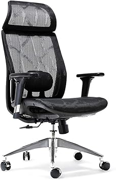 Umi Par Amazon Fauteuil De Bureau Ergonomique Chaise De Bureau Dossier Haut Avec Aoutien Reglable Au Niveau Des Lombaires Accoudoirs 3d Fonction D Inclinaison Et Roulettes Pivotant A 360 Amazon Fr High Tech