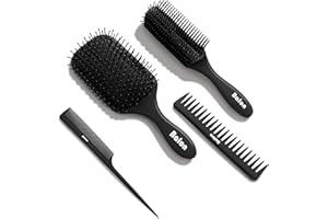 Balon Hair Brush for Women and Men, 4Pcs Paddle Brush Detangling Brush Hair Comb Set for Long Thick Thin Curly Hair, Hairbrush Great On Wet or Dry, No More Tangle