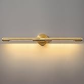 Museum Gallery Bathroom Picture Light - 30 Inch Long Gold Brass Dimmable Hardwired Wall Sconces with E12 Bulb - Frame Picture