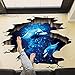 3D Space Galaxy Wall Stickers, Blue Dolphin in The Ocean Starry Sky Wall Decals Home Art Decor for Kids Babys Children Bedroom Rooms Ceiling Living Room Nursery