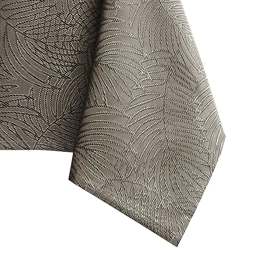 AmeliaHome Lotus Effect Water-Repellent Tablecloth Polyester Cappuccino Gaia 140 x 240 cm Oval