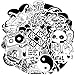 Waterproof Vinyl Stickers for Laptop Skateboard Bumper Bike Car Decals (100Pcs Black and White Stlye)