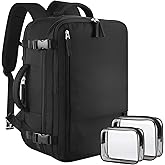 Sinaliy Large Travel Backpack for Women Men, Expandable 40L Carry On Backpack, 17 Inch Laptop Backpack College Bookbag, Waterproof Travel bag as Person Item Flight Approved