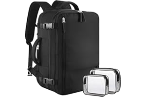 Sinaliy Large Travel Backpack for Women Men, Expandable 40L Carry On Backpack, 17 Inch Laptop Backpack College Bookbag, Waterproof Travel bag as Person Item Flight Approved