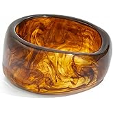 Navirix Chunky Acrylic Bangle Bracelet for Women Men,Vintage Wide Resin Bangles Exaggerated Jewelry,Thick Irregular Bangle Wrap Bracelet