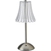 Elements 11.8-Inch Silver Rechargeable LED Table Lamp with Touch Control - 3 Color Temperature Settings, Stepless Dimming, Me