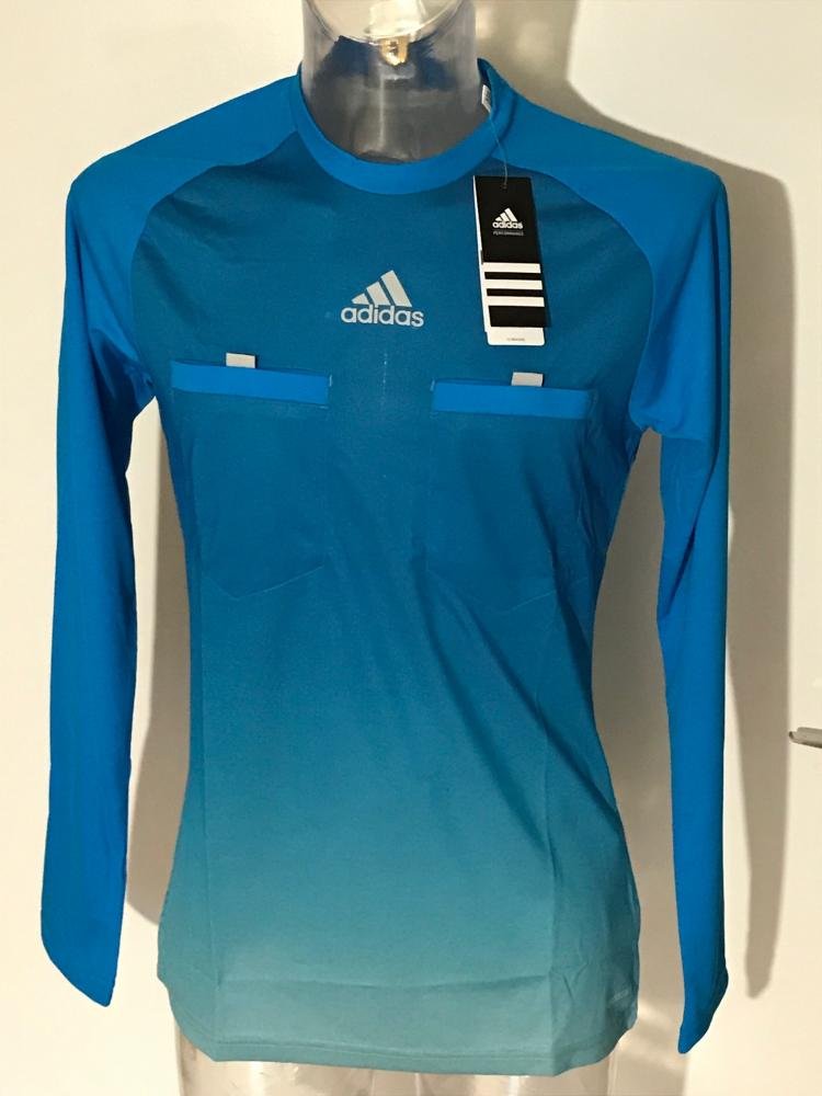 Adidas football shirt referee blue new Men's long sleeve eBay