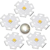 LEDGUHON 5Pcs 3W Full Spectrum White 3535 SMD LED Chip with Star PCB | LED Emitter on 20mm Aluminum PCB Heat Sink for Replacement&amp;DIY Lighting(120deg,White 4000K-5000K,DC 3.0-3.2V,700mA,HCRI-Ra90)