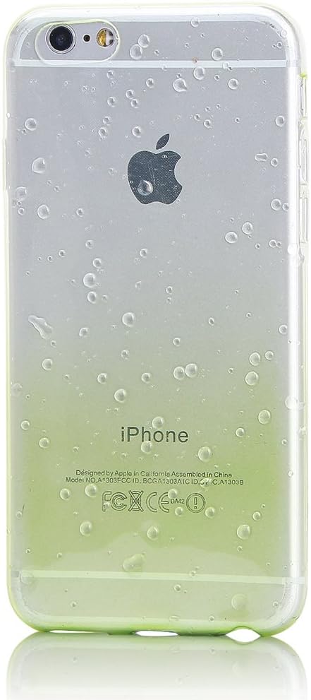 IPhone 6S Plus Case ,iPhone 6 Plus Protector Clear Case, 9 Colorful Silicone Gradient Waterdrop Raindrop Soft TPU Tide Cover For iPhone 6S Plus/ iPhone 6 Plus 5.5inch (navy yellow)
