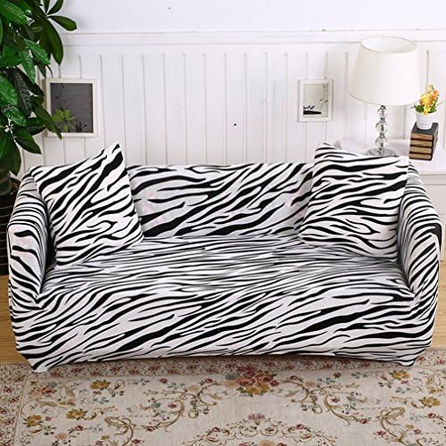 AbbeyTening Zebra pattern Sofa Slipcover Sofa Covers Chair Covers Three-Seater Protectors Couch Covers Featuring Soft Form Fit Slip Resistant 74-90 Inch