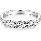 SHINYSO Wedding Band for Women Cubic Zirconia Stackable Engagement Rings Promise and Anniversary Ring Silver Size 4-10