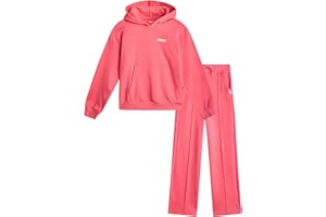 DKNY Girls Jogger Set - 2 Piece Soft Fleece Athletic Pullover Hooded Kids Sweatshirts and Jogger Sweatpants for Girls