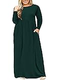 Nemidor Women Long Sleeve Loose Plain Casual Plus