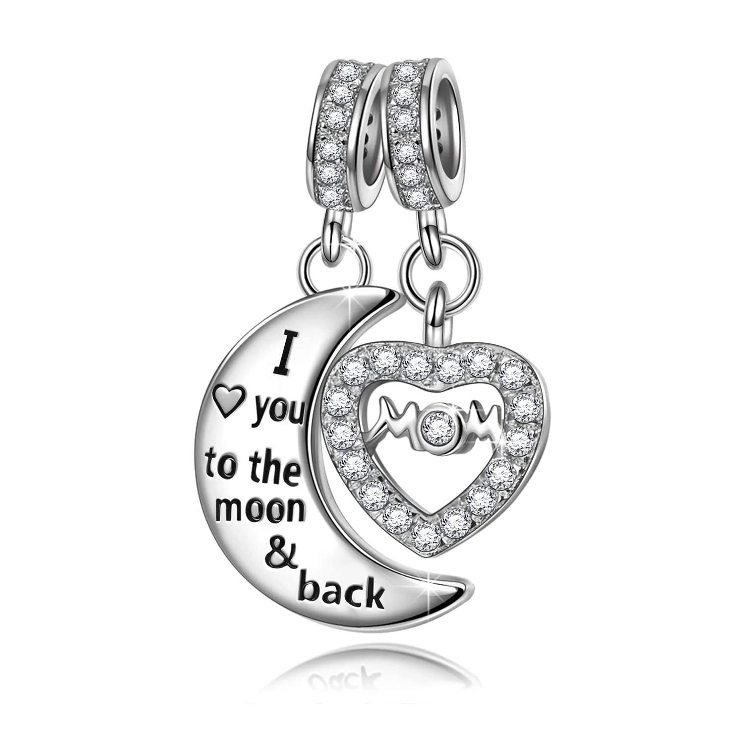 NINAQUEEN Mom Heart Charms Fits Charms Bracelets I Love You to The