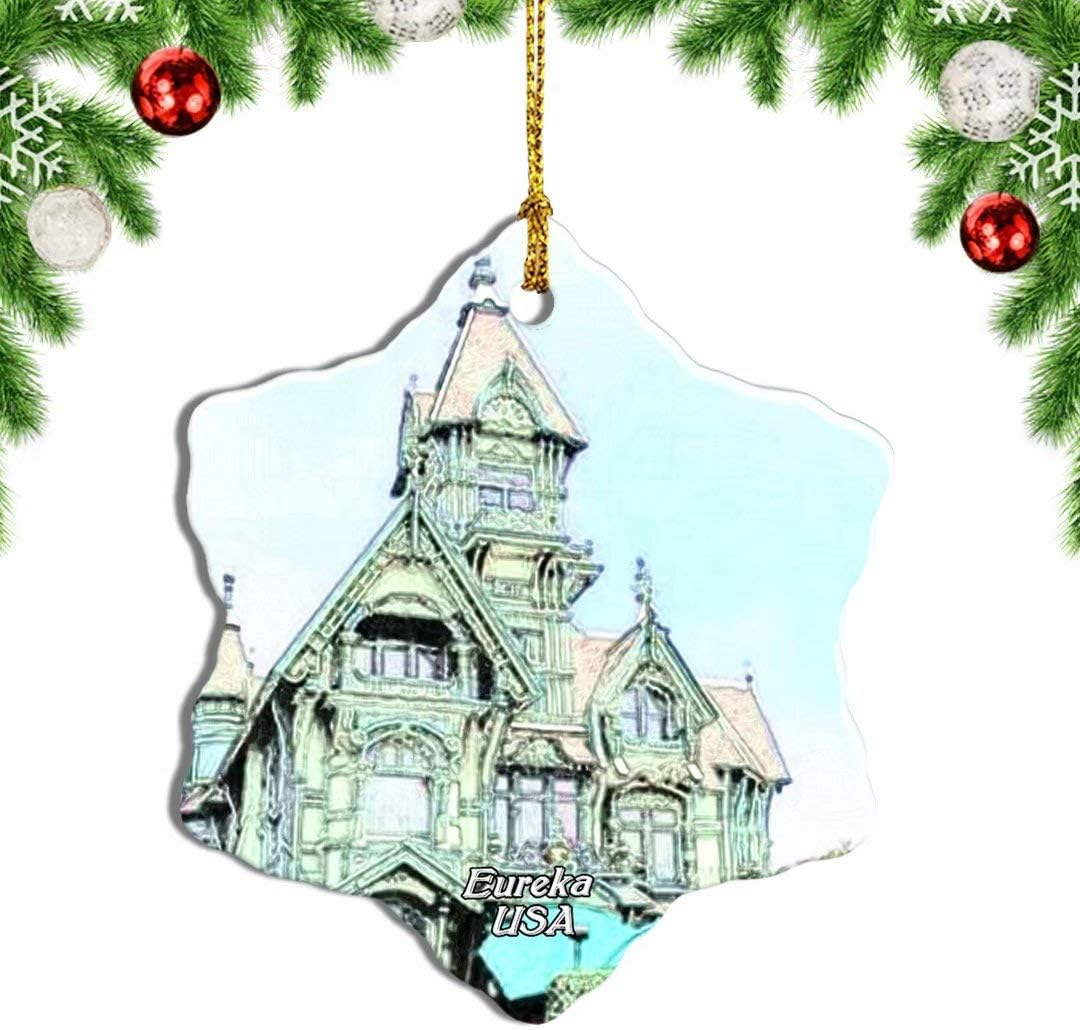 Weekino USA America Eureka Carson Mansion California Christmas Ornament Travel Souvenir Tree Hanging Pendant