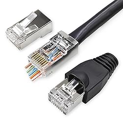 XANHAM 25 Pack Cat 6 Pass Through Shielded RJ45