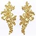 1 Pair Fine Lace Fabric Patches Embroidered Trim Applique Decor Dress Decoration (Yellow)