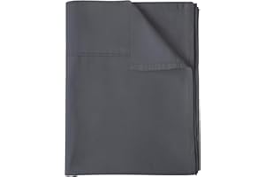 Shunjie.Home Flat Sheet Only TwinXL Size, 400 TC 100% Egyptian Cotton Flat Sheet - Wrinkle, Fade, Stain Resistant (Dark Gray,