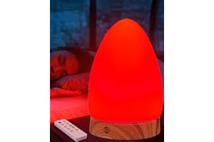 AOIFE Red Light Night Light Lamp for Sleep, Red Nightlight Desk Lamp with 670nm Wavelength Multi-Color and Brightness Options Remote Control USB Charging Elegant Design
