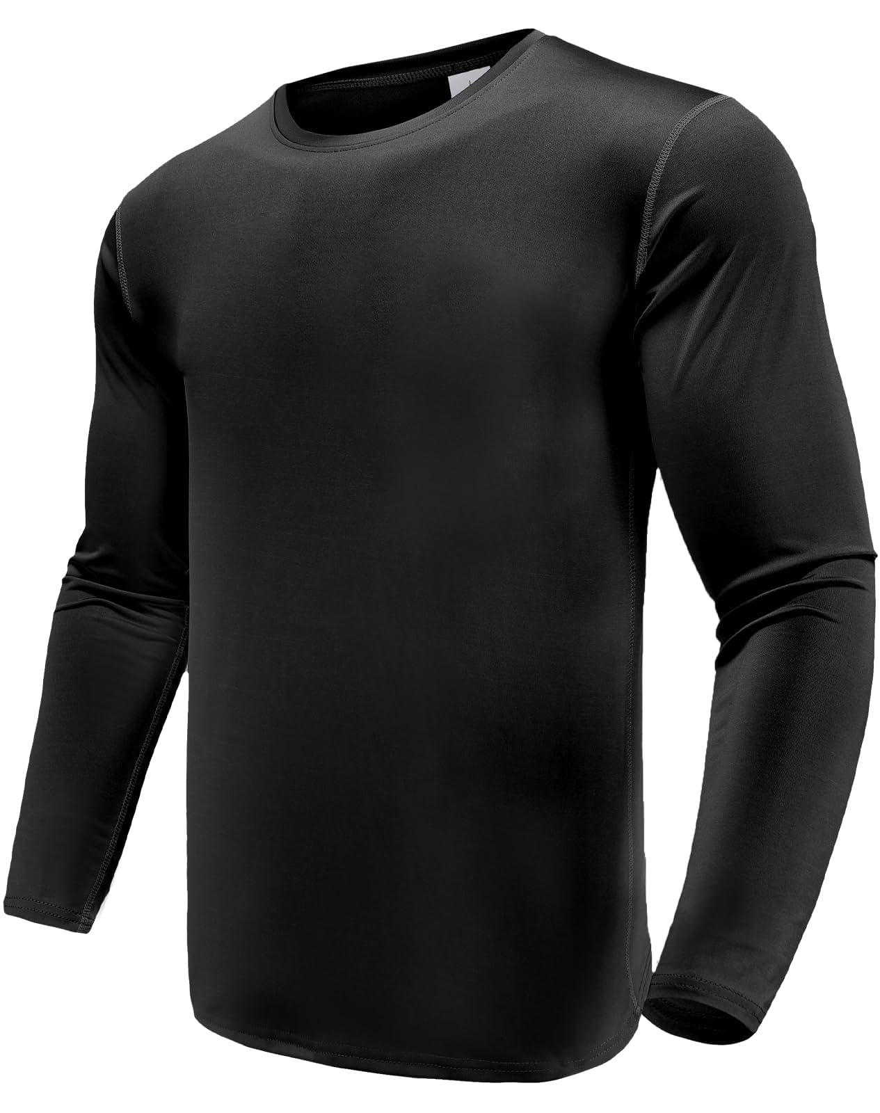 Photo 1 of 1 Pack Long Sleeve T Shirts for Men Dry Fit Moisture Wicking Long Sleeve Shirts Athletic Workout Shirts for Running Black-L