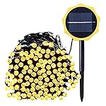 Icicle Solar String Lights, 73 Ft 200 LED Waterproof Fairy Decorative Lighting for Indoor/Outdoor Patio, Lawn, Garden, Party, Wedding, Holiday Decorations, and Christmas (Warm White)