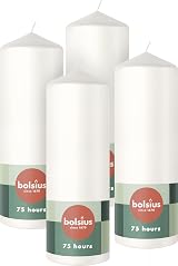 Bolsius Pillar Candles White 4-Pack 20 x 7 cm Unscented 75h Burn Time