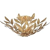 Crystorama Broche 4 Light Antique Gold Semi Flush Mount