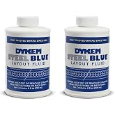 80400 Steel Blue Layout Fluid, 8 oz (2-Pack) &ndash; Precision Metal Marking Dye for Machinists, Fast-Drying, Thin-Film, Non-Chipping Formula