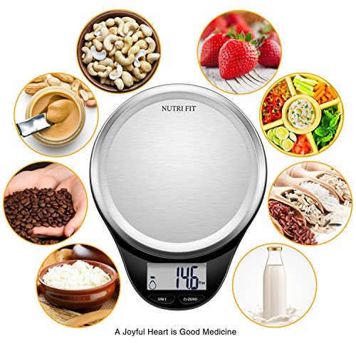 image for Digital Kitchen Scale with Dough Scraper,NUTRI FIT High Accuracy Multi