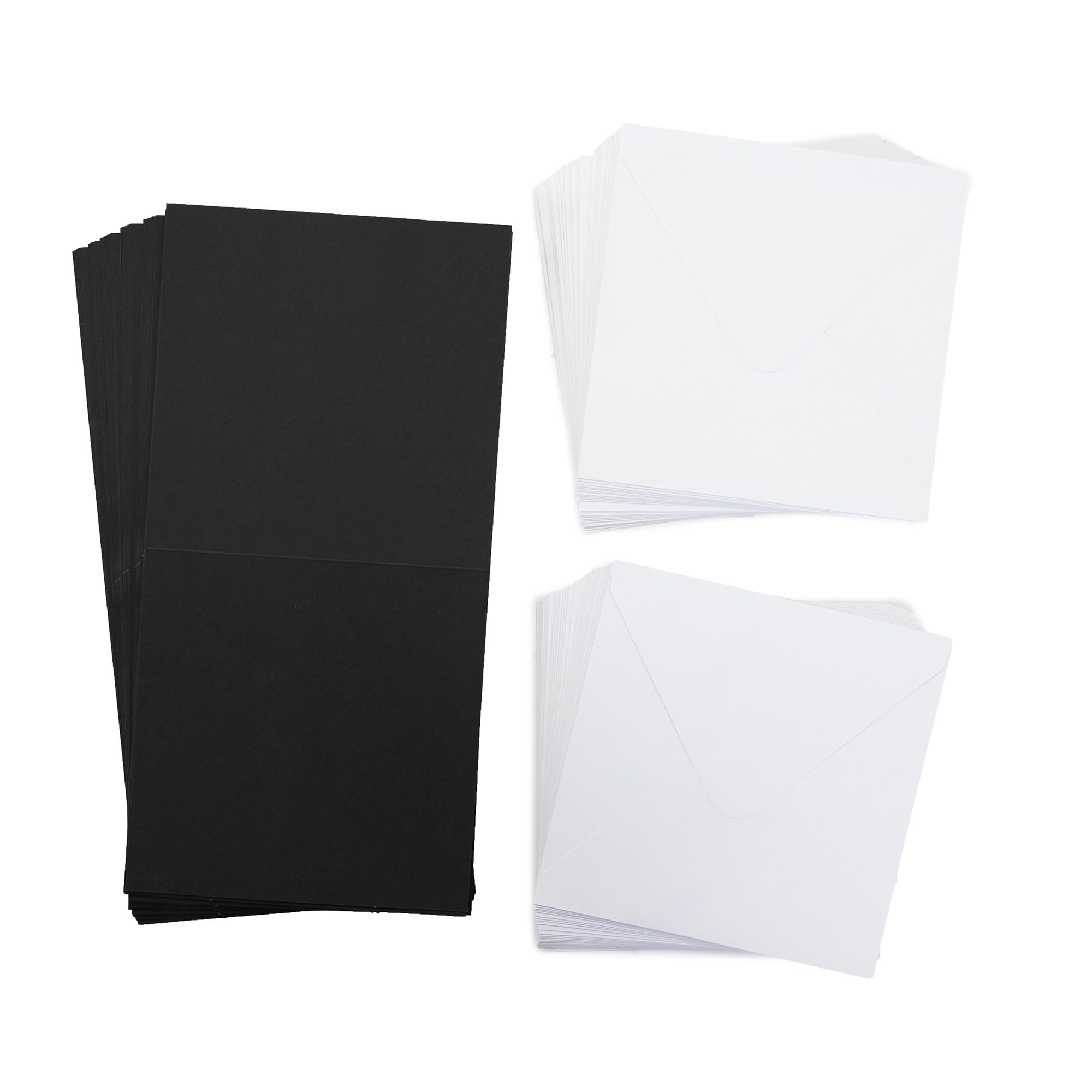 Crafter's Companion 6" x 6" Black Pack of 100-Includes Card Blanks & 50 White Envelopes-Greate for a Variety of Occasions