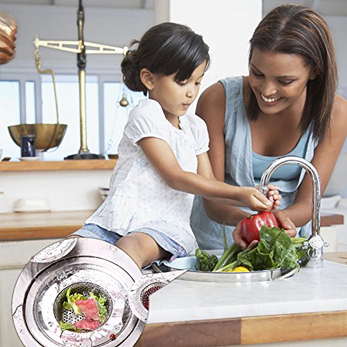 MIBOW Kitchen Sink Strainer, Garbage Disposal Strainer Sink Drain Catcher Plug Drain Cover Kitchen Sink Basket for Kitchen Sinks, Stainless Steel, Large Wide Rim 4.5" Diameter, 2PCS - Thumbnail 5