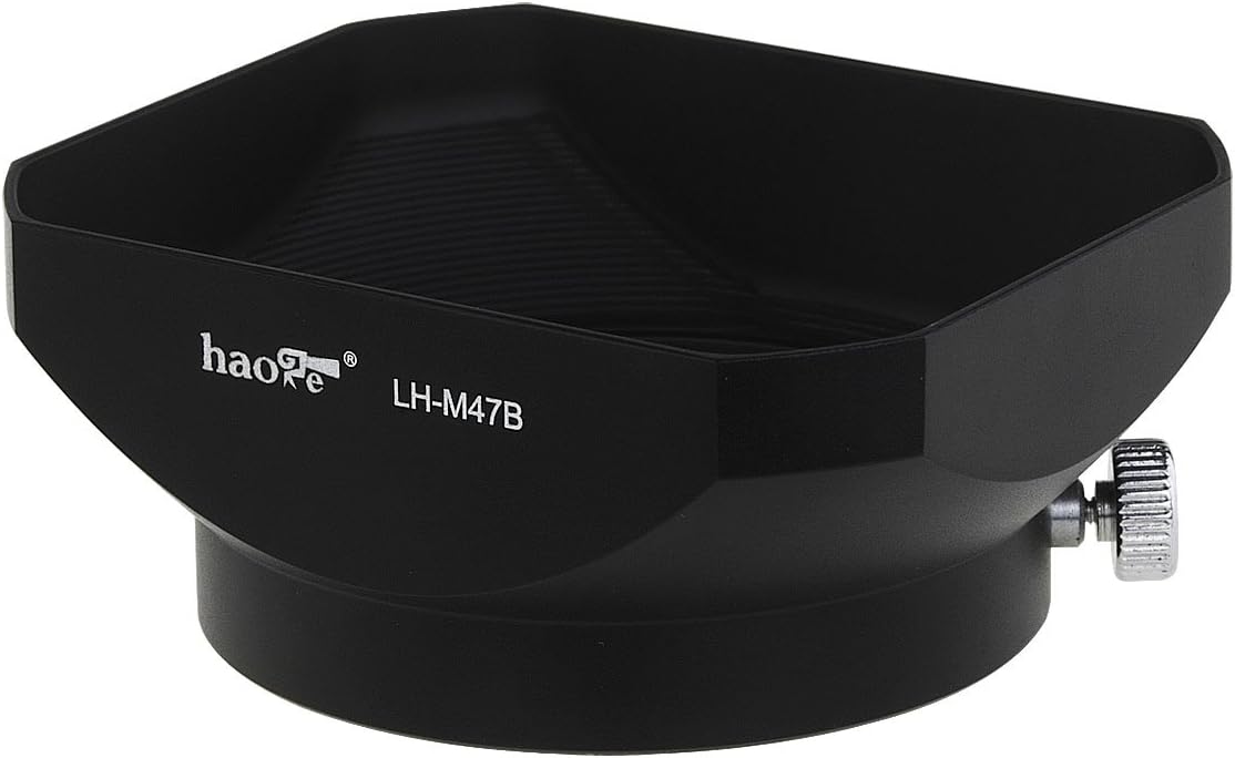 Haoge LH-M47B Rectangular Metal Lens Hood for Olympus M.ZUIKO Digital ED 12mm f2 1:2.0 Lens Replaces Olympus LH-48 Black - Image 3