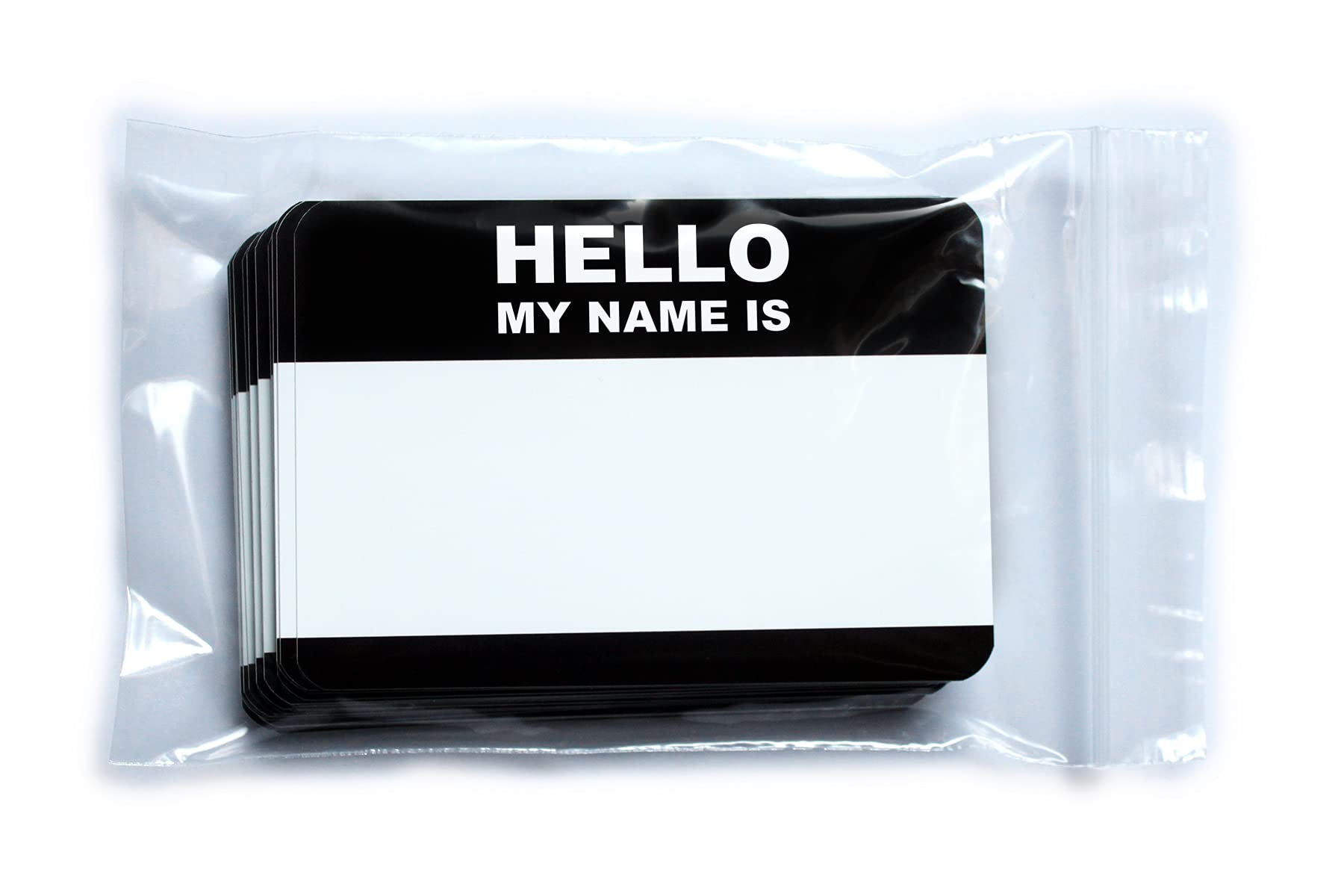 Hello my name is... Vinyl Sticker Pack Weatherproof / Black 10.5 x 7.4 cm Name Plate