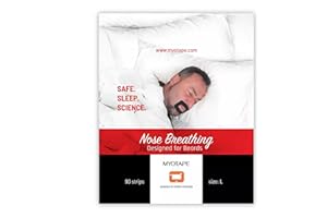 MYOTAPE Mouth Tape for Adults-Improve Your Sleep Quality - Promotes Nasal Breathing During Sleep - Reduces Mouth Breathing and Snoring - Custom Design and Adhesive for use with Beards