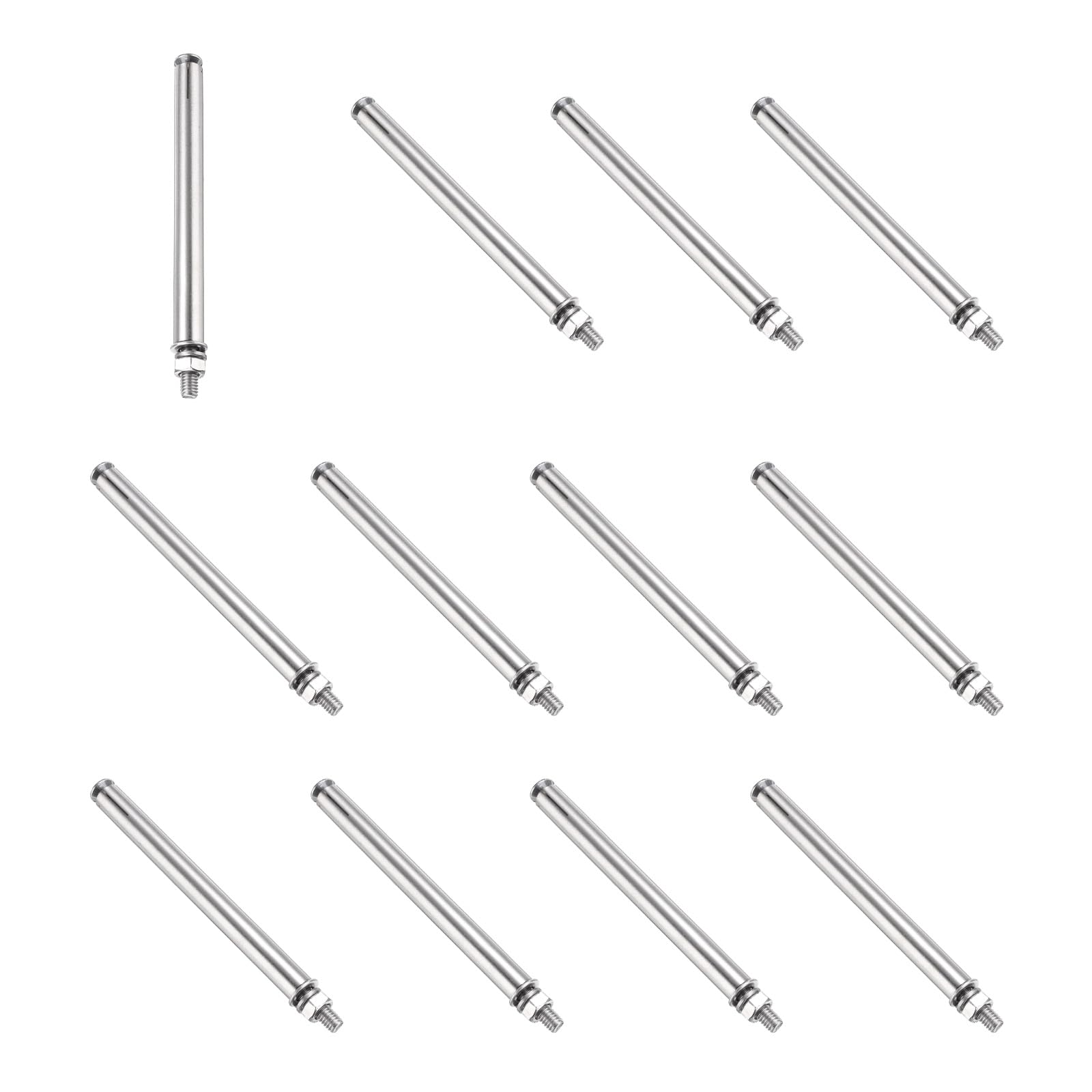 PATIKIL M6 x 120mm Expansion Bolts, 12Pcs 304 Stainless Steel Expansion Screw Bolts Sleeve Anchoring Fastener for Wall Concrete Brick Wall Drywall Air Conditioner, Silver