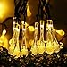 Icicle Solar Christmas String Lights, 15.7ft 8 Light Modes 20 LED Water Drop Fairy String Lighting for Outdoor & Indoor, Home, Patio, Lawn, Garden, Party, and Holiday Decorations (Warm White)