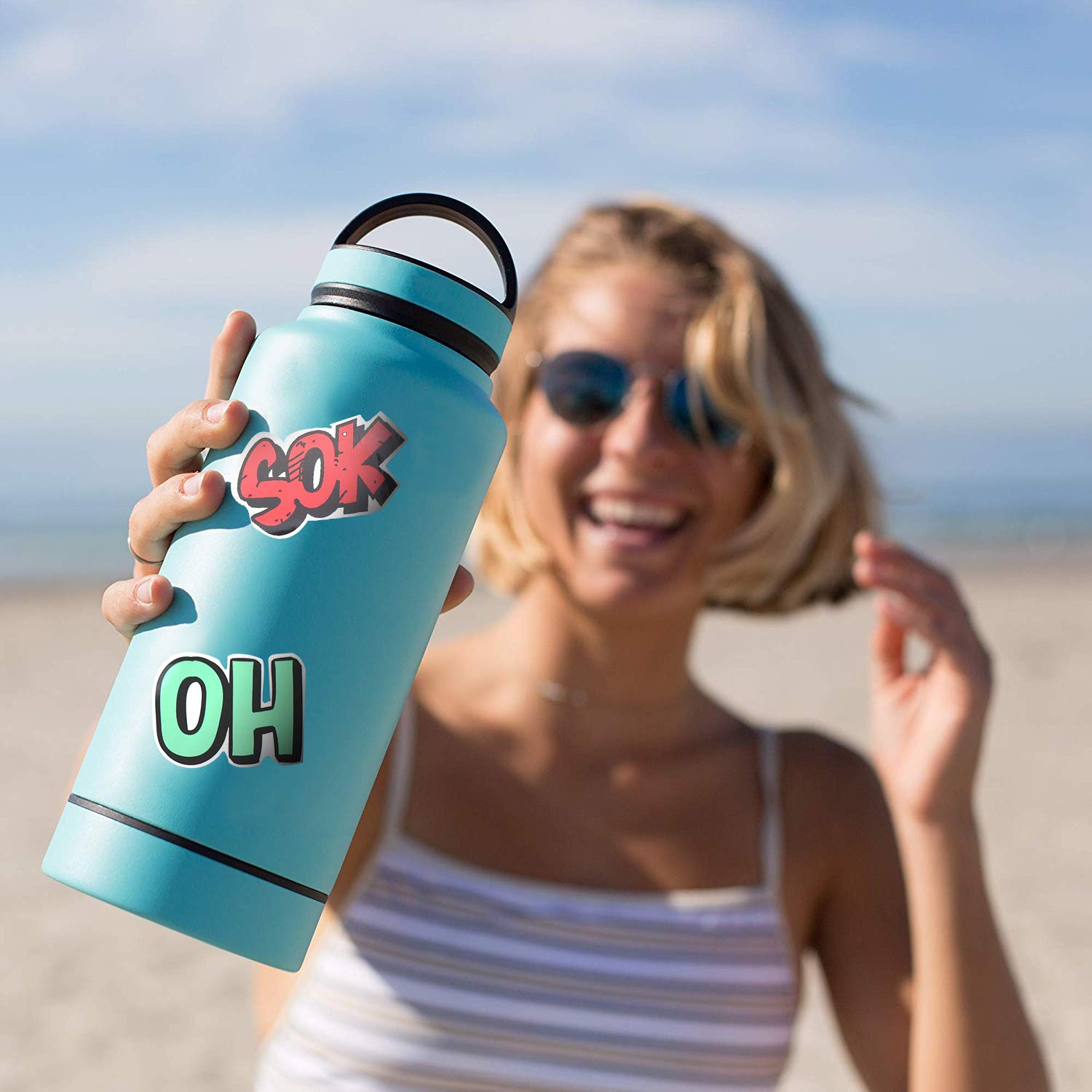 Mizzuco Vinyl Stickers Waterproof Words Stickers 25 Pieces for Teens Girls Laptop Bumper Helmet Ipad Car Luggage Water Bottle (YM31)