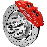 Wilwood Brake System, Forged Dynapro 6 Big Brake, Front, 6 Piston Caliper, 12.190 in Drilled/Slotted Iron Rotor, Offset, Aluminum, Red Powder Coat, Kit