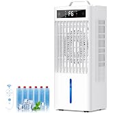Portable Air Conditioners Fan, Windowless Evaporative Air Cooler 2 Modes &amp; 6 Speeds, 12H Timer for Smart Auto-off, 3-Gals Tank for 20H Cooling,16FT Remote,No Hose Needed,38db Swamp Cooler