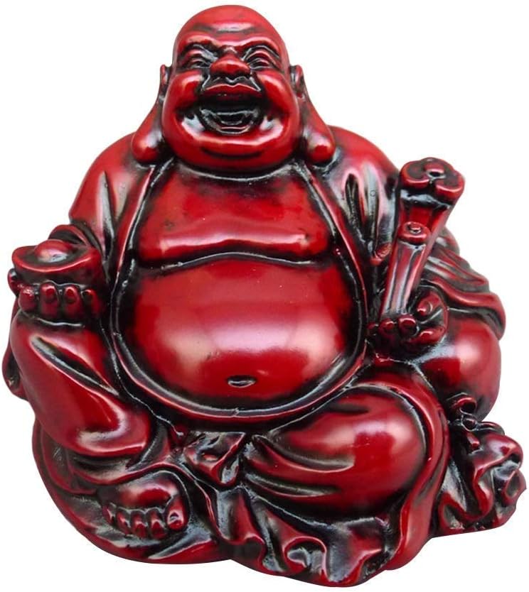 Resin Laughing Buddha Figurine Ornament Fengshui Statue Maitreya Buddha
