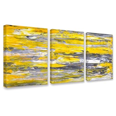 Buy Canvas Wall Art Abstract Yellow Grey Framed Wall Art Paintings For Bedroom Living Room Office Home Decoration Modern Canvas Artwork Wall Decor Ready To Hang 12 X16 3 Pieces Online In Indonesia