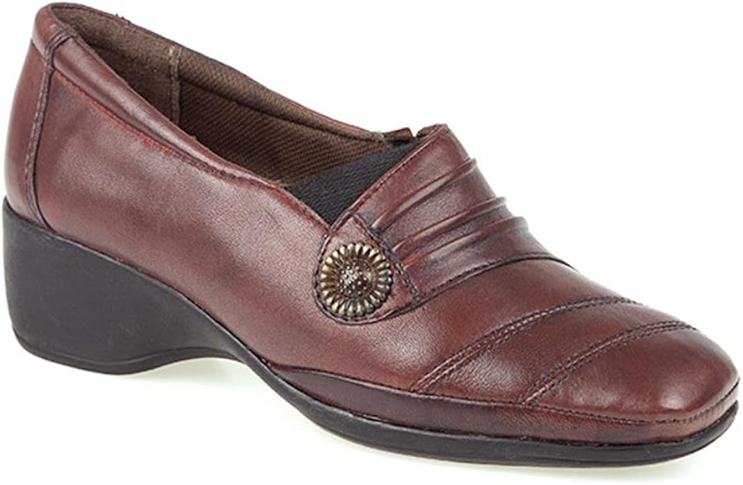 Amazon.com | Pavers Leather Slip On with Decorative Stud 301 193 - Bordeaux Size 11 | Sandals