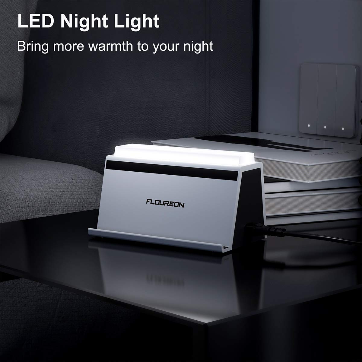 FLOUREON Multi USB Charging Station Wireless Phone Charger 4A/20W 4 Ports Multi Device Phone Stand Desktop Multi-port USB Charger with LED Light for iPhone 8, iPhone X, Samsung Galaxy S6