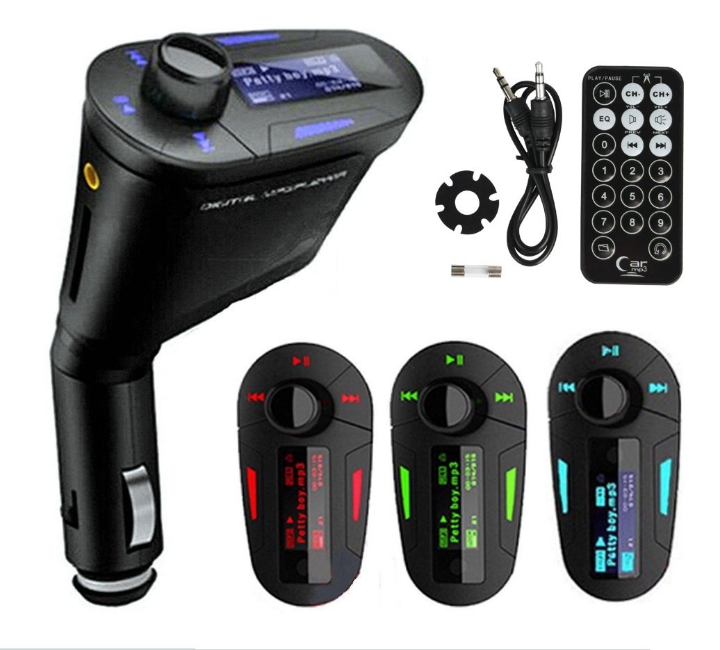 REALMAX® Car Music FM Transmitter universally compatible with all Brand mobiles MP3 Players Tablets & all car models (Standard, Blue)