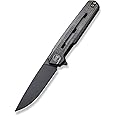 WeKnife Navo Pocket Folding Knife for EDC Gift, 3.25" CPM 20CV Blade, Black Micarta Handle WE22026-1