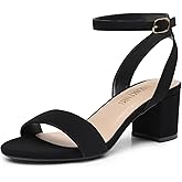 DREAM PAIRS Women's Open Toe Ankle Strap Low Block Chunky Heels Sandals Party Dress Pumps Shoes