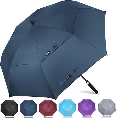 ZOMAKE Golf Umbrella 68in Windproof Rainproof Double Canopy Navy Blue