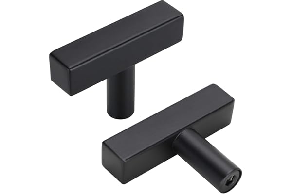 homdiy (10 Pack) Black Cabinet Knobs Square Drawer Knobs - HDJ22BK Kitchen Drawer Knobs Modern Drawer Knobs for Dresser Drawe
