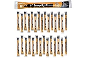 Cyalume SnapLight Orange Light Sticks – 6 Inch Industrial Grade, High Intensity Glow Sticks with 12 Hour Duration (Pack of 30